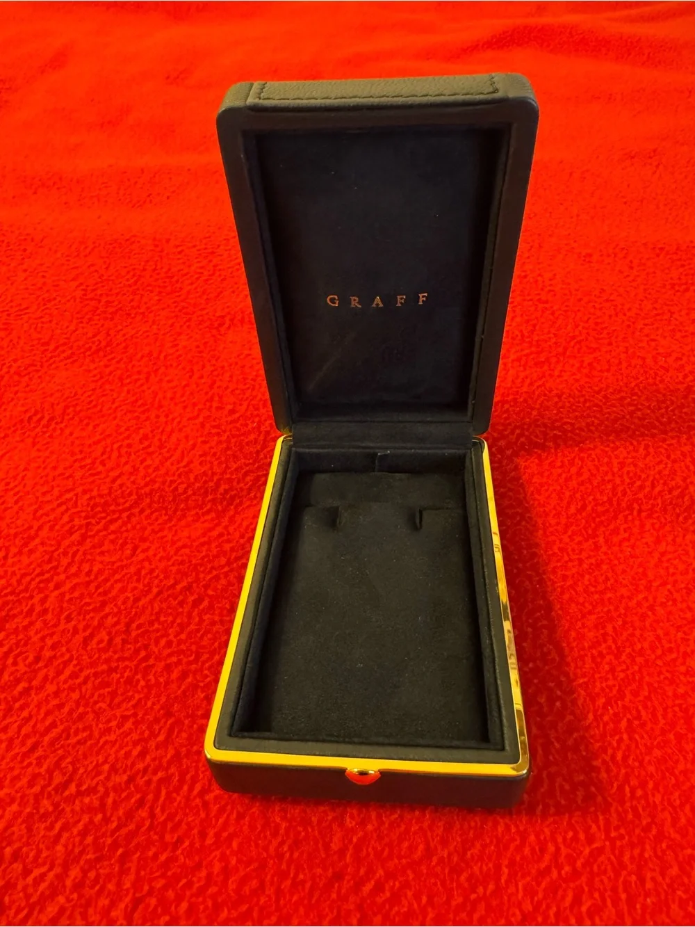Case Only GRAFF Genuine Black Leather Jewelry Case  EUC